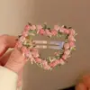 Pinza para el Cabello con Forma de Corazón 2026, Pinza Lateral para Flequillo Floral, Pasador para la Frente, Exquisito Accesorio para el Cabello