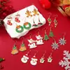 Pendientes de Navidad Transfronterizos Europeos y Americanos Venta Caliente en Amazon Nuevo Aleación Goteo de Aceite Árbol de Navidad Muñeco de Nieve Pendientes de Navidad