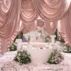 Telón de Boda de Moda con Decoración de Velos de Seda de Leche, Cabeza de Velos Semicircular, Arreglo de Escenario de Boda Estilo Coreano de Hada