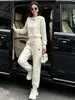 Conjunto Elegante de Estilo Francés Nuevo para Otoño-Invierno para Mujer, Ropa Urbana de Moda, Sudadera de Manga Larga Bicolor Deportiva Vibrante, Conjunto Casual de Dos Piezas