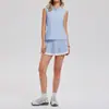 Chal Deportivo Sin Mangas de Verano Camisa Polo Casual Cuello Solapa Top Ropa Deportiva para Exteriores Conjunto de Golf Falda Plisada