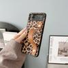 Soporte de muñequera de cuero con estampado de leopardo Smiley P50Pocket para teléfono móvil findn3flip zflip4 funda protectora