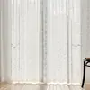 Cortinas de Renda Francesa Transparentes Ramo de Lua para Varanda e Sala de Estar, Transmissoras de Luz mas Preservadoras de Privacidade, Cortinas Prontas, Direto da Fábrica Transfronteiriça