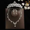 Coroa elegante de noiva Mori Super fada cocar conjunto de três peças novo colar acessórios de casamento brincos de aniversário casamento mulheres