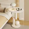 Mesa lateral de sofá, mesa redonda pequeña para sala de estar, mesita de noche para dormitorio, diseño simple y moderno, mesa de café creativa para balcón, mesa pequeña para uso doméstico
