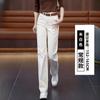 Simon Lena Stretch Straight Jeans Feminino Primavera e Outono Nova Cintura Alta Solta All-match Casual Estreita Calças Largas