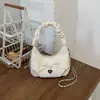 Bolso de Hombro de Alta Gama Estilo Coreano Nuevo Verano 2025 Lazo Moda Bolso de Mano Plegado Bolso Dumpling Diseño de Nicho