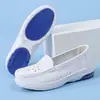 Zapatos de Enfermera con Amortiguación de Aire para Mujer, Suela Suave, Aumentan la Altura, Cuñas Planas Blancas, Cómodos y No Cansan los Pies, Transpirables para Primavera y Otoño, Zapatos de Trabajo para Hospital