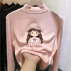 Top Básico de Manga Larga Casual De Rong para Niños Colección Otoño/Invierno 2026 Nuevo Top de Otoño para Niñas con Cuello Semi-Alto