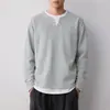 Sudadera Dos en Uno de Alta Inteligencia para Hombre Momeike para Viajar, Nueva Sudadera Estilo Otoño 2026 para Hombre con Cuello Henley 55931