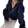Sudadera con capucha y cremallera de manga larga, holgada, casual, simple, moderna, versátil, color liso, a la moda, chaqueta perezosa al por mayor