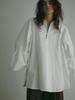 Camisa estilo guindaste seco primavera e verão, simples, refrescante, com lapela, em formato de guarda-chuva, manga florida, solta, slim fit, casual, look feminino, top justo