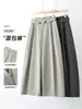 Pantalones de pierna ancha de cintura alta retro nuevos para principios de otoño para mujer, pantalones de traje holgados con temperamento adelgazante, pantalones largos casuales estilo para ir al trabajo