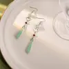 [Selección Premium] Pendientes de Perlas con Forma de Gota de Aceite de Jade Imitación Estilo Chino Nuevo Pendientes Retro con Borlas de Gota de Agua Accesorios Simples Hanfu para Mujeres