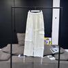 [en stock] Pantalones Zhang Zhang Chen Limpios Relajados Blancos Puntada de Encaje de Industria Pesada