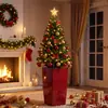 Maceta navideña transfronteriza, maceta de árbol de Navidad roja, decoración navideña, copo de nieve, Papá Noel, muñeco de nieve, maceta de resina