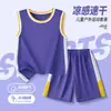 Conjunto de Uniforme de Basquete Infantil, Camisa de Menino, Colete Esportivo de Menino, Shorts Estiloso, Conjunto de Treino, Conjunto de Malha de Seda Gelada