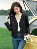 Chaqueta Corta de Cuello Redondo Estilo Chanel, Adecuada para Primavera y Otoño, Elegante y a la Moda, Blazer Top Profesional para Mujer de Manga Larga Adelgazante
