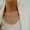 Collar de Clavícula Simple Europeo y Americano para Mujer Ins Hip-Hop Trendy Estilo Frío Lujo Accesible Nicho Doble Capa Cadena de Hueso de Serpiente Dorada