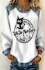 Sudadera de Mezclilla con Cuello Estampado de Caballos de Navidad 2026 para Mujer, Bloques de Color, Jersey Holgado de Manga Larga, Chaqueta Casual, Éxito Transfronterizo