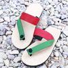 Wolf de Beijiang Verano Lino Natural Pareja Estilo Harajuku Tanga Cuadros Ligero Espuma Dura Base Chanclas de Playa Fresco