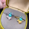 Anillo Brillante de Topacio Paraíba Neón Piedra Principal 5*7mm Cuerpo Completamente Limpio Color Fuego Súper Impresionante Plata Fina 925