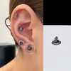 Coleção de Brincos de Aço Titânio Preto para Mulheres com Studs Únicos para Hélice e Concha Auricular