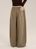Pantalones rectos de cintura alta a rayas para niñas, nueva colección de otoño 2026, pantalones anchos sueltos y casuales para niños con una caída relajada