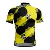 Maillot de Ciclismo de Secado Rápido para Hombre Malla de Manzana Transpirable que Absorbe el Sudor Maillot de Ciclismo Estampado de Manga Corta Uniforme de Equipo de Bicicleta de Montaña