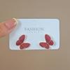 Aretes Rojos Estilo Retro Hong Kong para Mujer 2025 Nueva Moda Elegante Celebridad de Internet Alta Gama Lujo Ligero Aretes de Otoño e Invierno