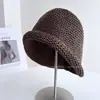 Sombrero de Pescador con Ala de Papel Washi Estilo Zg Japonés para Mujer, Sombrero de Punto Transpirable de Verano con Protección Solar, Sombrero Cubo de Moda, Sombrero de Sol