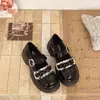 Sapatos Mary Jane de Salto Grosso com Laço Feminino 2026 Novo Estilo Estilo Academia Fivela Única Bico Redondo Sapatilhas Versáteis Sapatos de Couro de Salto Grosso