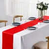 Caminho de Mesa de Cetim em Estoque para Casamentos, Novo Estilo Chinês, Cor Sólida, Vermelho de Alta Densidade, Decoração de Casamento, Luxo Leve, Estilo Europeu de Alta Qualidade