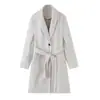 Ropa de comercio exterior para mujer 2026 Moda europea y americana casual suelta de un solo botón abrigo suave con cinturón E26474