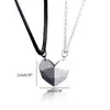 Collar de Corazón de Pareja Piedra Deseosa con Colgante de Pieza con Forma de Corazón Magnético, Creativo Collar de Corazón de Melocotón para Parejas (Par)