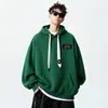 Sudadera con capucha para hombre, estilo otoño e invierno, corte holgado, top casual de moda tipo pullover, forrada de polar y engrosada, chaqueta de invierno para adolescentes