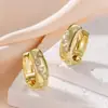 Pendientes Redondos de Circonita de Lujo Ligero Más Vendidos Transfronterizos Moda Nicho Pendientes Chapados de Gama Alta para Mujer Venta al por Mayor