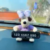 Placa de Número de Teléfono Móvil para Estacionamiento de Coche, Adorno de Perro para Decoración Interior de Coche, Señal Creativa de Estacionamiento para Decoración de Coche