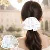 Pinza para el pelo de falda de lunares satinada, pinza para el pelo de falda de lunares elegante estilo francés, pinza para el pelo de coleta semi-recogida, accesorio para el pelo de coleta baja