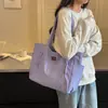 Bolsa de mano tipo tote simple estilo coreano para mujer, gran capacidad, un solo hombro, bolsa para ir al trabajo, bolsa de compras para estudiantes, bolsa de clase para estudiantes