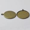 En stock colgante redondo semiacabado simple accesorios DIY fábrica de Guangzhou tiempo de galvanoplastia colgante de gema soporte vacío
