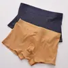 Ropa Interior de Hilo de Algodón Sin Costuras de Cintura Media para Hombre Sin Costuras de Moda Juvenil Tela de Algodón Pantalones Boxer de Cuatro Esquinas para Hombre Cabeza