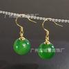 Pendientes de plata de ley S925 de alta calidad con calcedonia verde natural, ganchos para la oreja, sencillos, versátiles y clásicos, de ágata verde, venta al por mayor de fábrica.