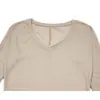 Camisa de Lyocell UNBDNS de Corte Relajado con Cuello en V y Mangas Murciélago, Camisola Suelta de Hombros Caídos Multiusos, Ropa de Abrigo de Manga Larga para Mujer de Otoño