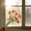 Flor de Nacimiento de Vidrio Mini Hecha a Mano Adorno Artificial de Escritorio Artesanía de Vidrio Ramo de Diciembre Planta en Maceta Decoración Regalo