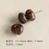 [Naturaleza] Pendientes de Parche de Madera Cuentas Sueltas Bambú Trenzado Ratán Pendientes de Sombrero de Paja Material de Accesorios DIY con Cuentas Cuentas Sueltas