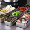 Caja de Almacenamiento de Alimentos de Acero Inoxidable, Contenedor para Preparación de Alimentos, Caja Cuadrada Profunda para Picnic al Aire Libre, Caja de Almuerzo al por Mayor