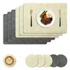 Manteles cuadrados de tela nórdica, engrosados, impermeables, a prueba de aceite, tapetes de mesa, tapetes termoaislantes, cuero, tacto de alta gama, posavasos estilo hotel ins