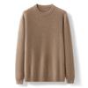 Suéter de Cashmere 100 Montanhas Outono e Inverno Masculino Espessado Cor Sólida Gola Redonda Solto Pulôver Quente Suéter Tricotado Manga Longa Camisa Base