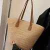 Bolsa Transversal de Ombro Tecida Feminina Nova Grande Capacidade Bolsa de Praia para Férias Bolsa Tote para o Dia a Dia Bolsa Feminina Recomendada